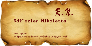 Röszler Nikoletta névjegykártya